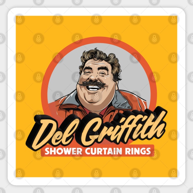 Del Griffith Shower Curtain Rings Sticker by NineBlack